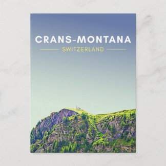 Vintage Crans-Montana Schweiz Reise Postkarte