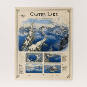 Vintage Crater Lake Winterlandschaft 