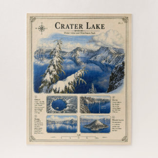 Vintage Crater Lake Winterlandschaft