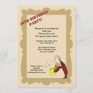 Vintage Crawfish Lilie Geburtstag Einladung