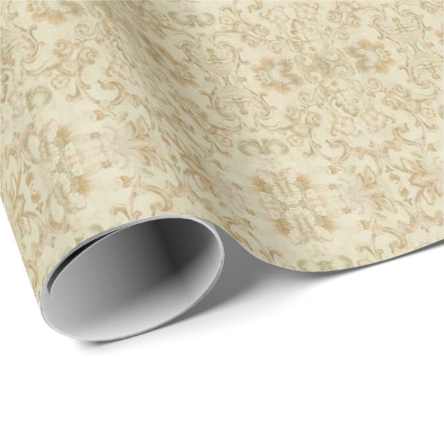 Vintage Creams Floral Gift Wrapping Paper Geschenkpapier (Rolleneckpunkt)