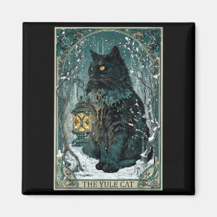 Vintage Creepmas Die Yule-Katze Tarotkarte Dunkle  Magnet