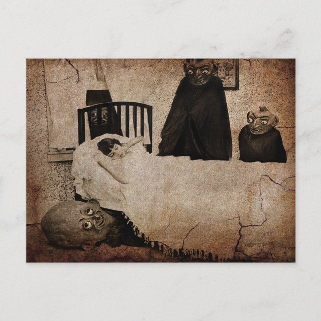 Vintage Creepy Boogeyman Postkarte (Vorderseite)
