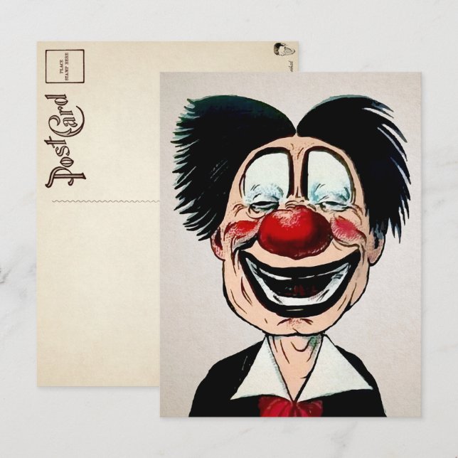 Vintage Creepy Clown Postkarte (Vorne/Hinten)