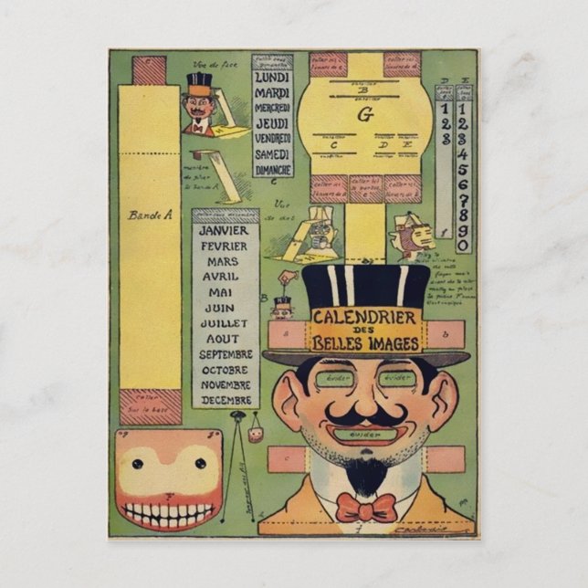 Vintage Creepy Cutout Postkarte (Vorderseite)