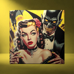 Vintage Creepy Girl Fliese