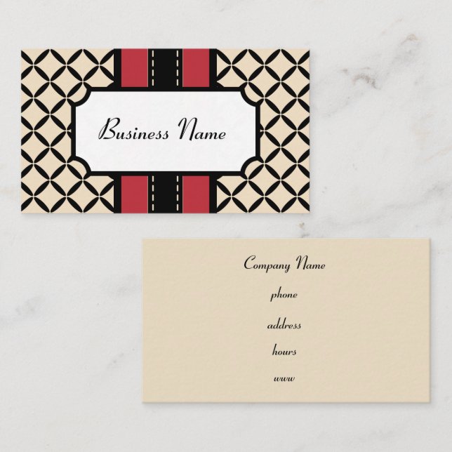 Vintage Creme-Business-Karte Visitenkarte (Vorne/Hinten)