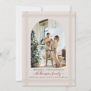 Vintage Creme Frohe Weihnachtsgeschichte Foto Feiertagskarte