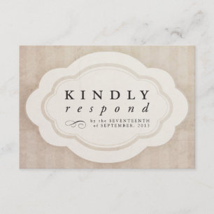 Vintage Creme Response Cards RSVP Karte