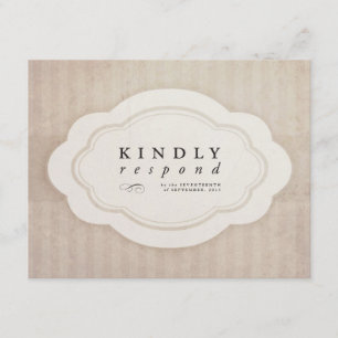 Vintage Creme Response Cards RSVP Karte