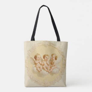 Vintage Creme Rokoko Cherub Cloud Totbeutel Tasche