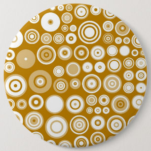 Vintage Creme- und Weiß-Abstrakte Kunst der Fünfzi Button