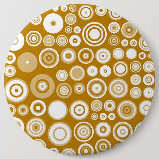 Vintage Creme und weiße Fünfzig Abstrakte Kunst Button (Vorderseite)