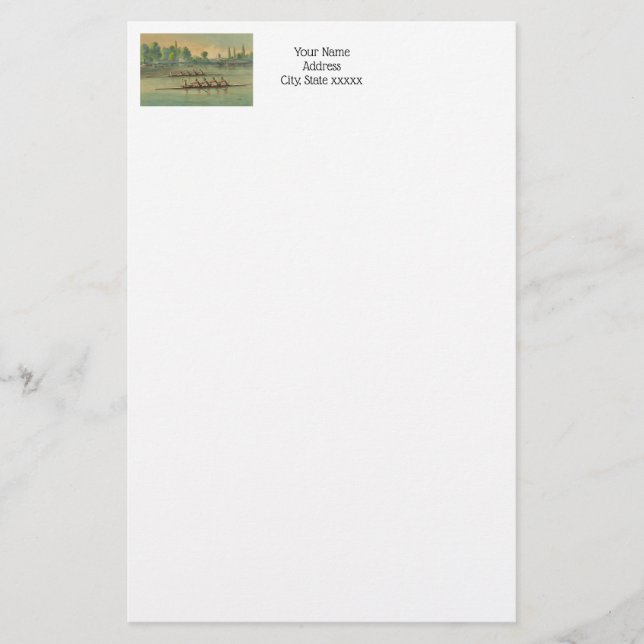 Vintage Crew Race Boat Race Briefpapier (Vorderseite)