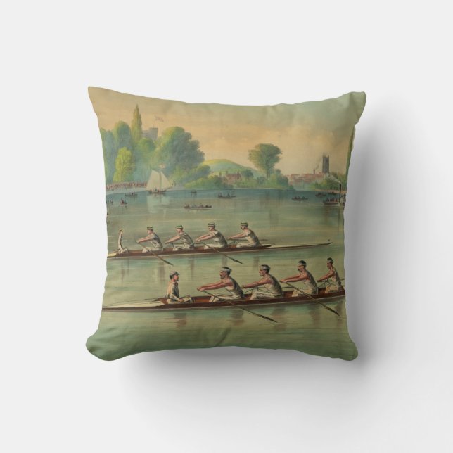 Vintage Crew Race Boat Race Kissen (Vorderseite)