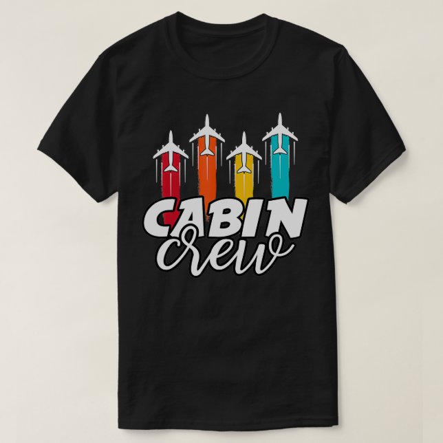 Vintage Crew Retro-Flug Fluggesellschaft T-Shirt (Design vorne)