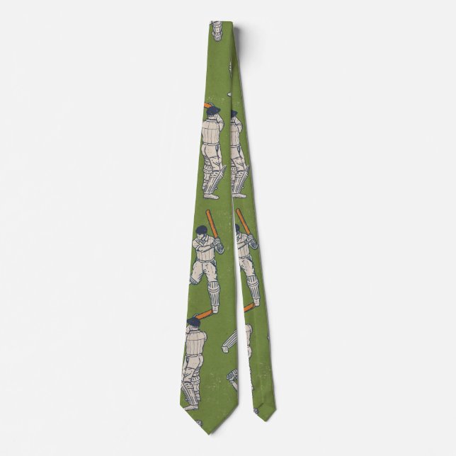 Vintage-Cricket-Muster Krawatte (Vorderseite)