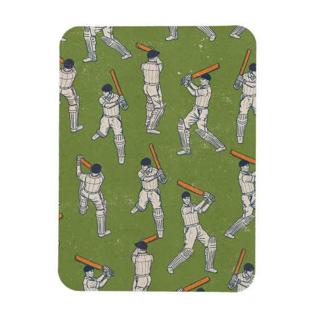 Vintage-Cricket-Muster Magnet (Vertikal)