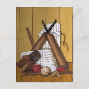 Vintage-Cricket-Stillleben Postkarte