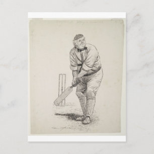 Vintage-Cricketspieler Postkarte