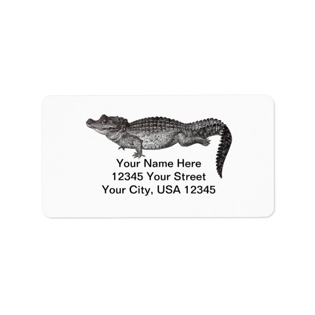 Vintage Crocodile Address Labels Adressaufkleber (Vorne)