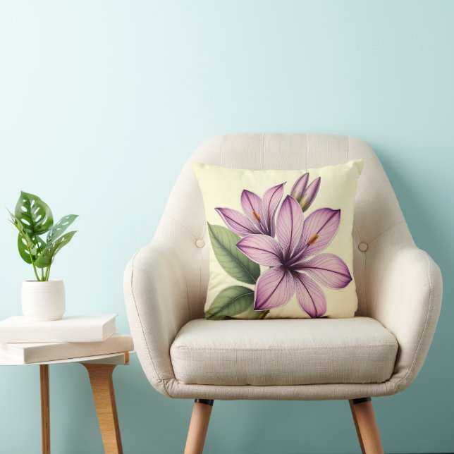 Vintage Crocus on Weathered Paper Kissen (Stuhl )