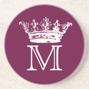 Vintage Crown Monogramm Untersetzer