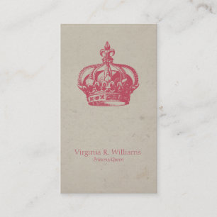 Vintage Crown Queen Rosa Visitenkarte