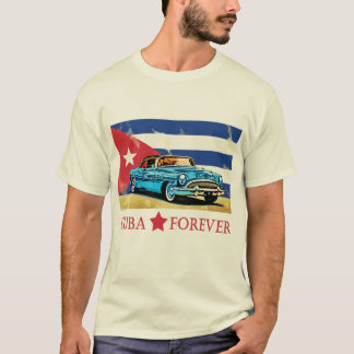 Vintage Cuba Flag Classic Car T-Shirt