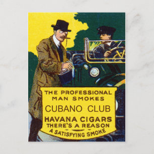 Vintage Cubano Club Zigarren Postkarte