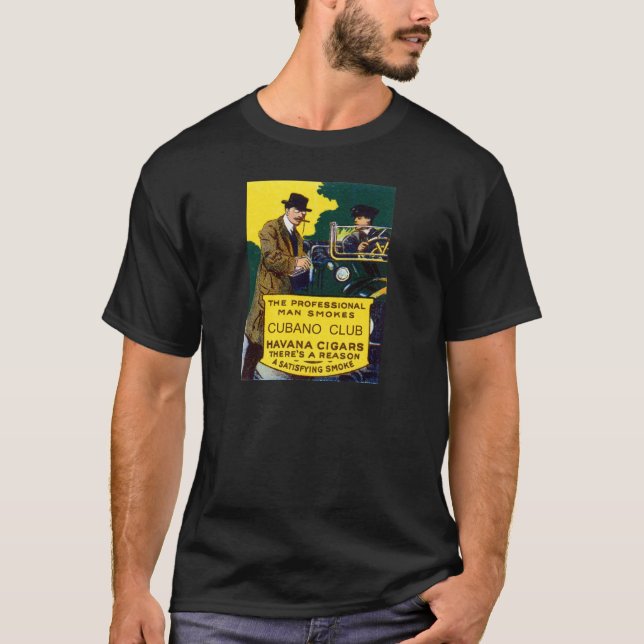 Vintage Cubano Verein-Zigarren T-Shirt (Vorderseite)