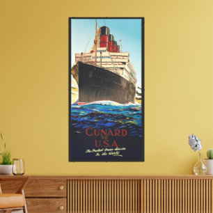 VINTAGE CUNARD AQUITANIA REISE LEINWANDDRUCK
