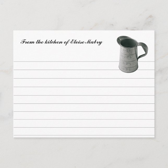 Vintage Cup-Personalisierte Rezept-Karten Postkarte (Vorderseite)