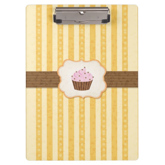 Vintage-Cupcake-Hintergrund Klemmbrett (Vorderseite)