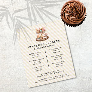 Vintage-Cupcakes Retro-Bäckerei-Gebäck Flyer