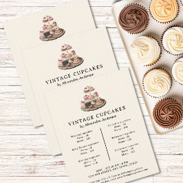Vintage Cupcakes Retro Bäckerei Konditorei Nachtis Flyer