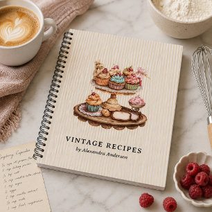 Vintage Cupcakes Retro Bäckerei Notizbuch