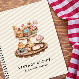 Vintage Cupcakes Retro Bäckerei Notizbuch