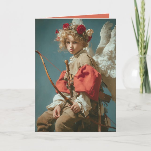 Vintage Cupid Angel  Karte (Vorderseite)