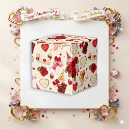 Vintage Cupid Floral Birthday Valentine Geschenkschachtel