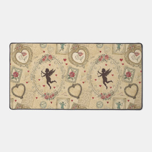Vintage-Cupid-Romantikmuster Schreibtischunterlage