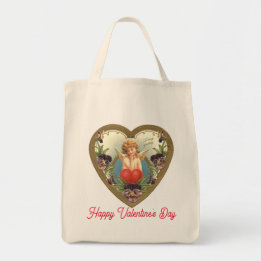 Vintage Cupidé Dans Le Sac fourre-tout Coeur