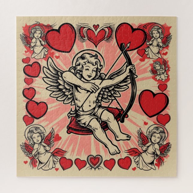 Vintage Cupide-Liebe (Vertikal)