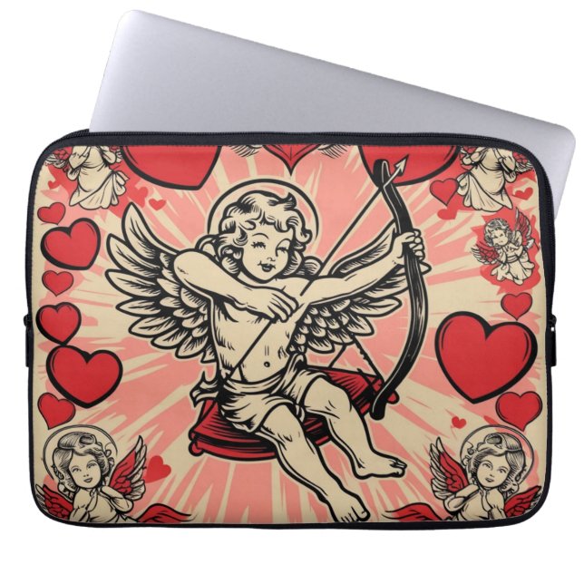 Vintage Cupide-Liebe Laptopschutzhülle (Vorderseite)