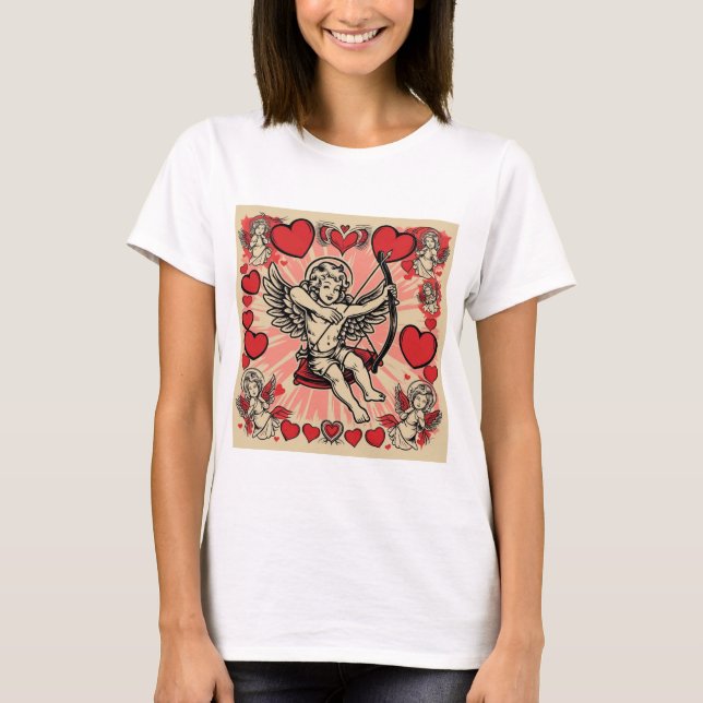 Vintage Cupide-Liebe T-Shirt (Vorderseite)