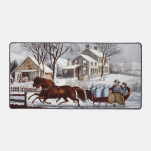 Vintage Currier & Ives Winter Sleigh Christmas