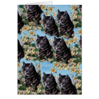 Vintage Cute Chat Kitten Animal Collage papier pei