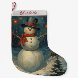 Vintage Cute Christmas Snowman  Kleiner Weihnachtsstrumpf