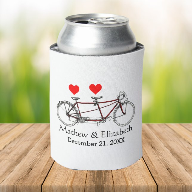 Vintage Cute Tandem Bicycle Custom Wedding Dosenkühler (Von Creator hochgeladen)