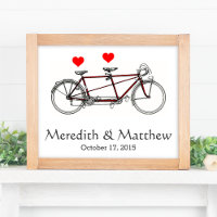Vintage Cute Tandem Bicycle Custom Wedding